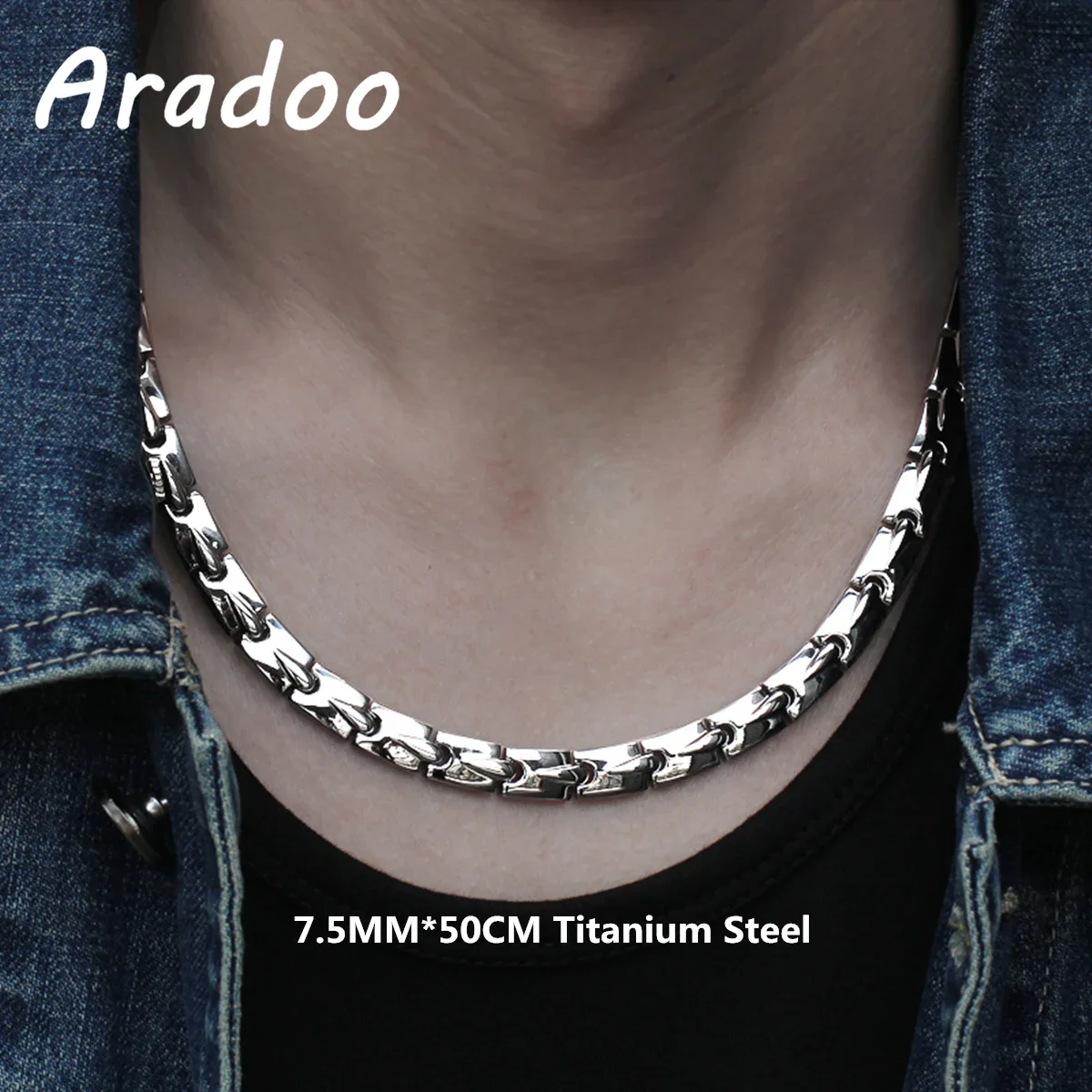 Ansi Chain - สร้อยคอไทเทเนียมเหล็กประจุลบป้องกันรังสีคอปกไทเทเนียมเซรามิกเจอร์เมเนียมบำบัดลดความอ้วน