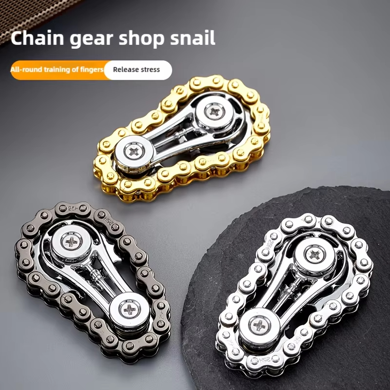 Chain Sprocket Set - เฟืองหมุนแบบใหม่ ฟลายวีล ฟิงเกอร์สปินเนอร์ แก้เครียด ลดความวิตกกังวล ของเล่นโลหะรูปโซ่จักรยาน