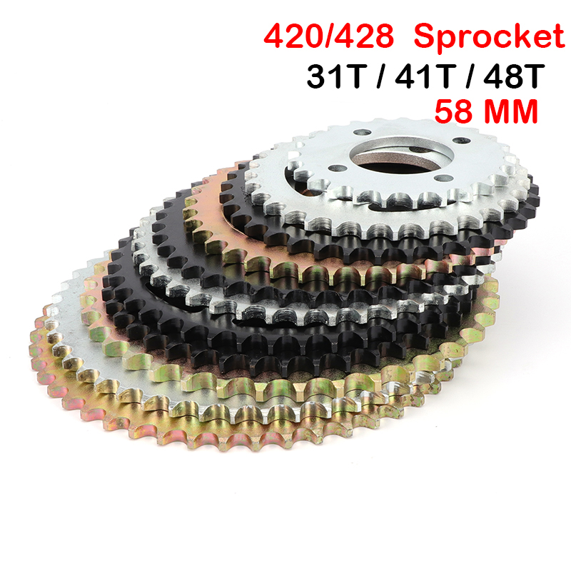 428 Chain - รถจักรยานยนต์420/428โซ่37T/41T/48T ฟัน58มม.ด้านหลังสำหรับ50cc-125cc ATV Quad pit Dirt