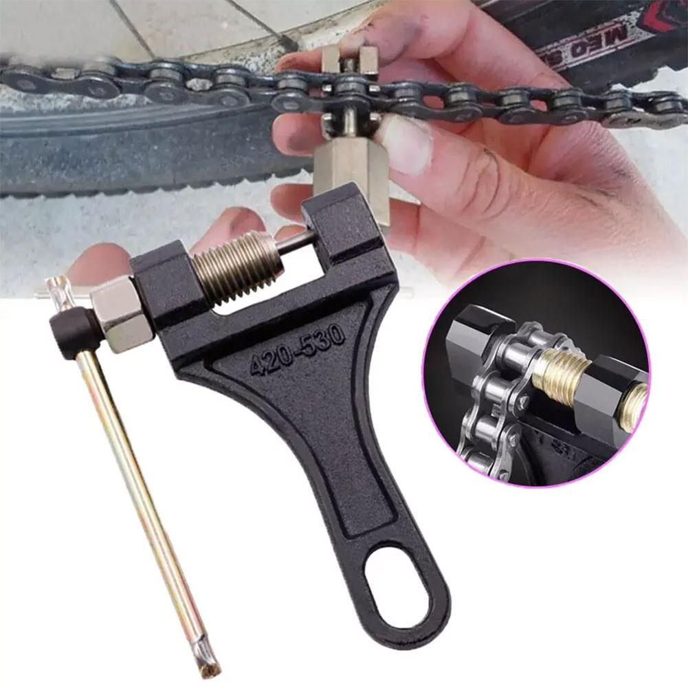 Chain Breaker - เครื่องมือถอดสลักโซ่เหล็กกล้าคาร์บอนอเนกประสงค์ 420-530 สำหรับรถจักรยานยนต์ จักรยาน และรถเอทีวี