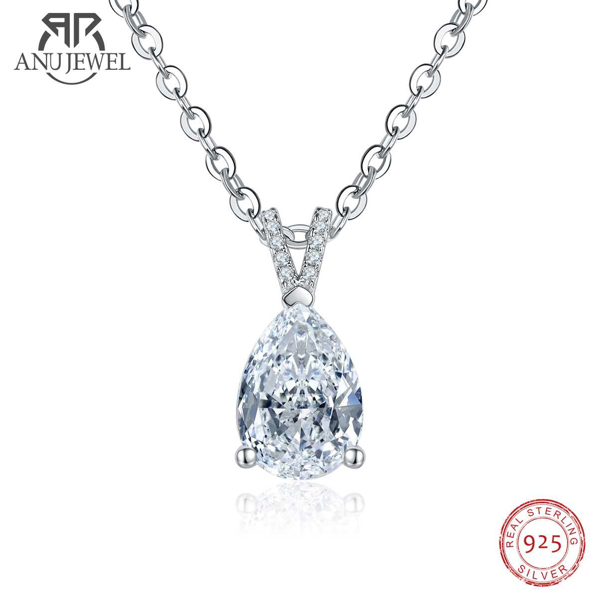 AnuJewel 2.5ct D สี Pear Cut T - Ansi Chain บทวิจารณ์และราคา