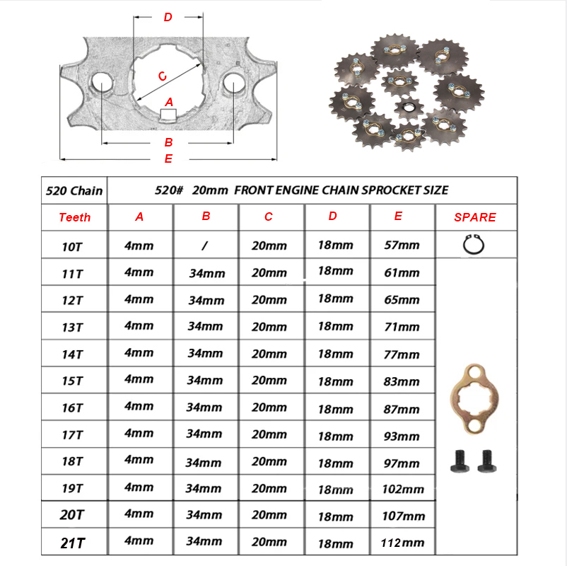 สเตอร์โซ่หน้า 520 #   10T 11T  - Xcm Chain บทวิจารณ์และราคา