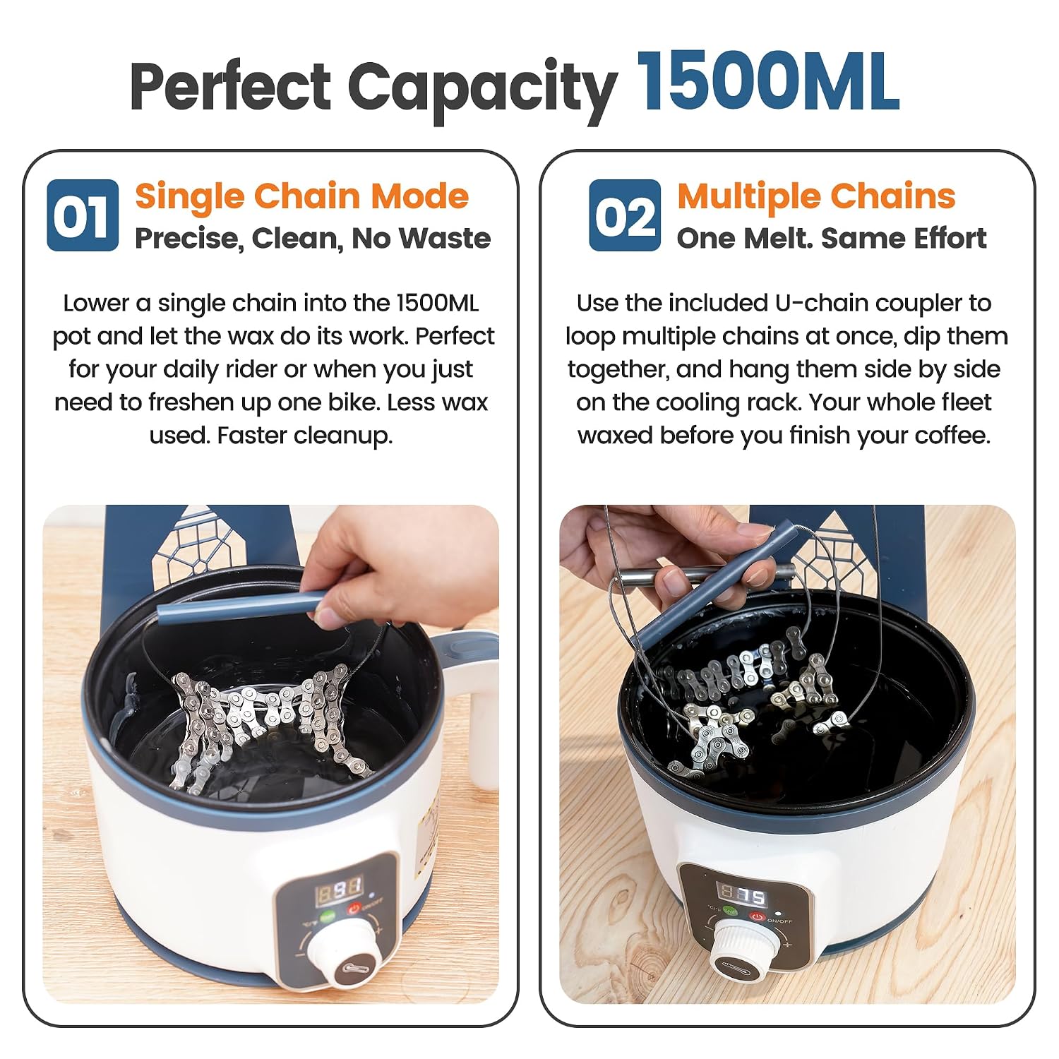 หม้อหลอมแว็กซ์โซ่จักรยาน 1500  - Bicycle Chain บทวิจารณ์และราคา